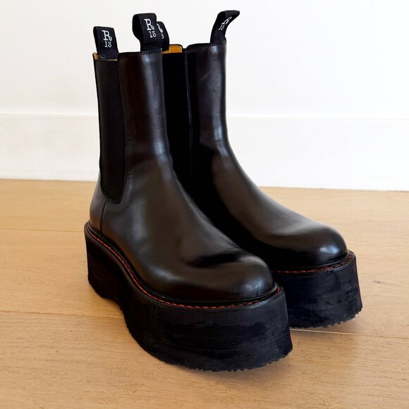 R13 Shoes - R13 DOUBLE STACK CHELSEA BOOT black